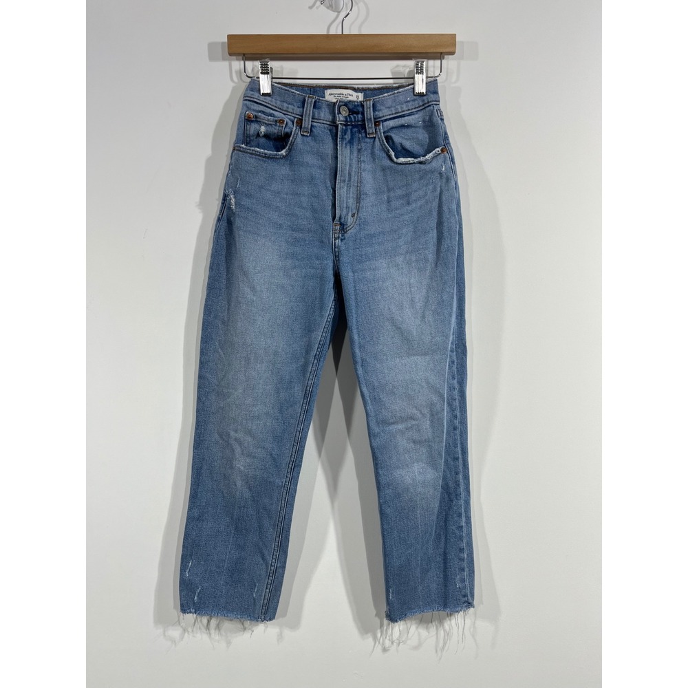 Abercrombie Curve Love Ankle Straight Ultra High Rise Jeans Blue 25 0s Short